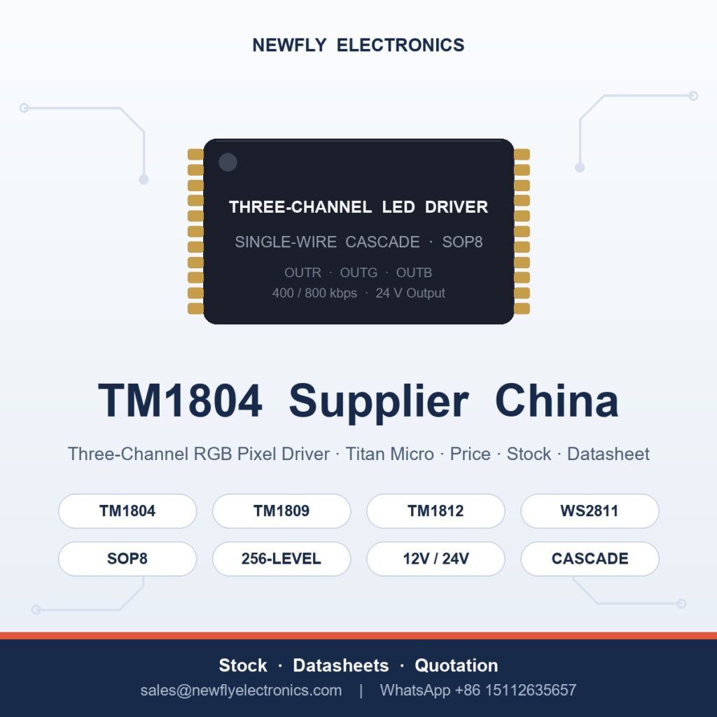TM1804 three-channel LED driver IC SOP8 from Titan Micro - China supplier Newfly Electronics, price and stock on request