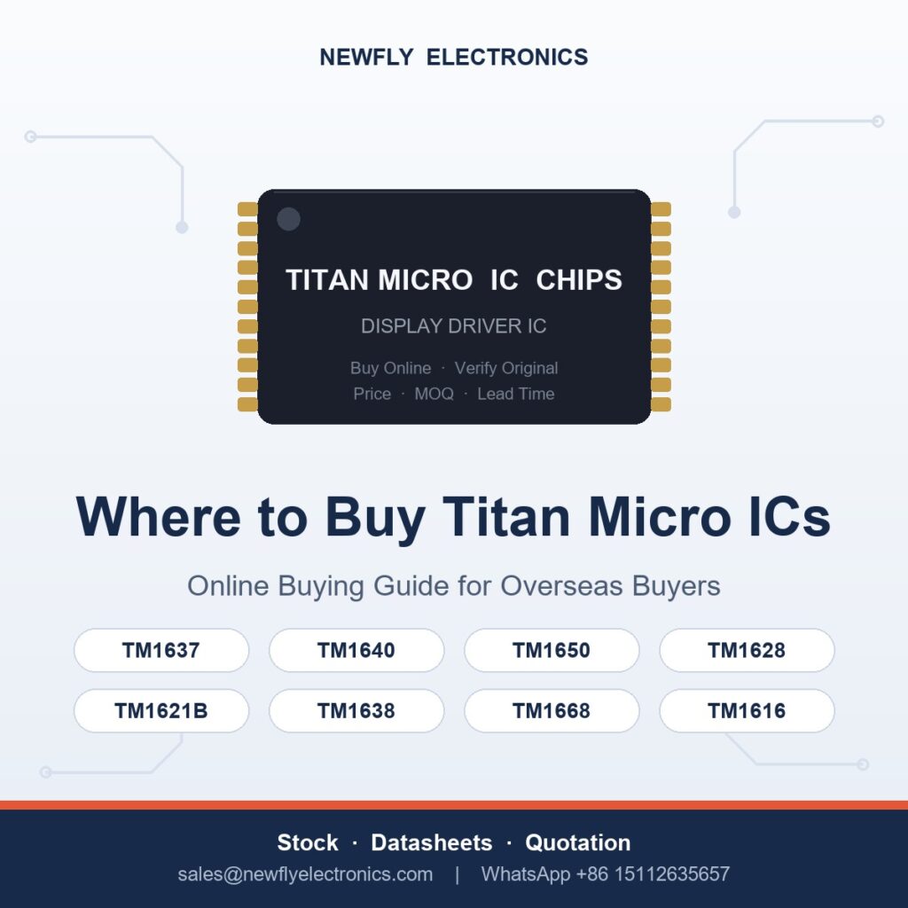 Where to buy original Titan Micro TM series IC chips online - LED and LCD display driver ICs from Newfly Electronics China distributor